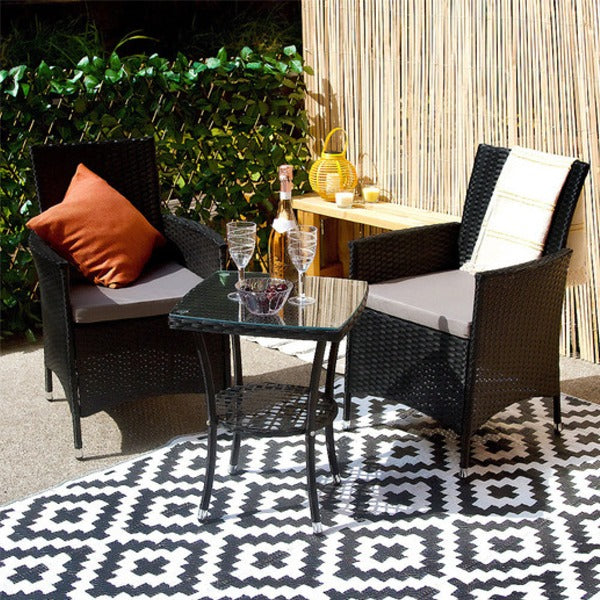 3-Piece Rattan Bistro Set