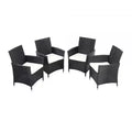 Set of 4 Rattan Garden Chairs Grey