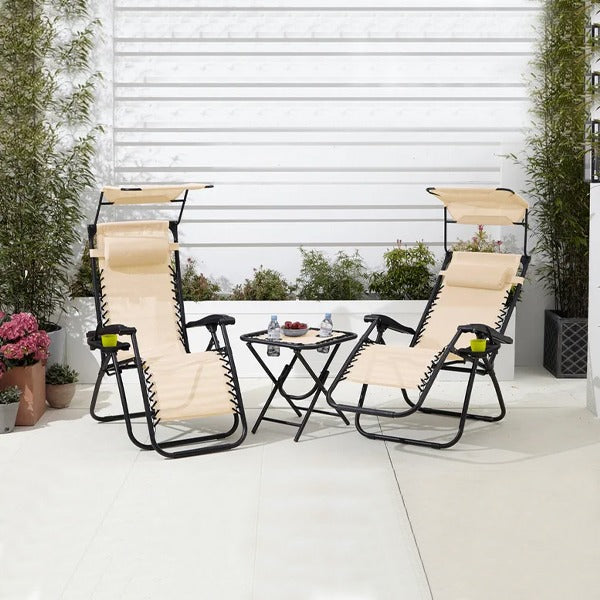 3 Piece Zero Gravity Loungers and Table