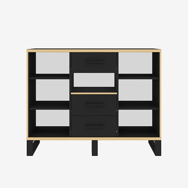 Golden Bedroom Set with Wall unit