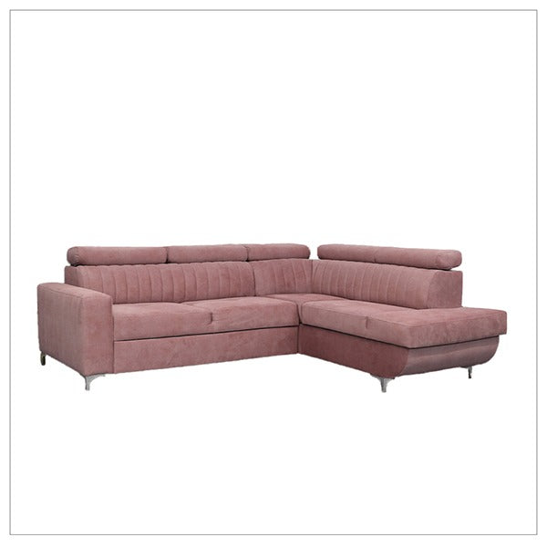 HOUSTON PINK CORNER SOFA BED