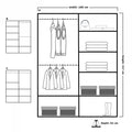 HOUSTON BLACK SLIDING WARDROBE 100cm/120cm/150cm/180cm/203cm