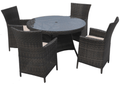 The Westbury 4 Seater With Round Table Brown/Grey