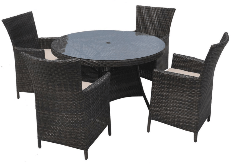 The Westbury 4 Seater With Round Table Brown/Grey