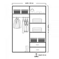 VIKAS BLACK HIGH GLOSS WARDROBE 120cm/150cm/200cm/250cm
