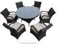 The Somerset 6 Seater With Round Table Brown/Grey