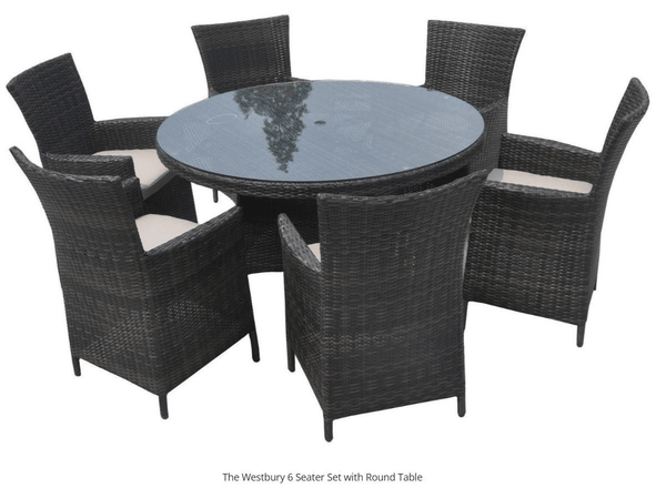 The Westbury 6 Seater Set With Round Table Brown/Grey