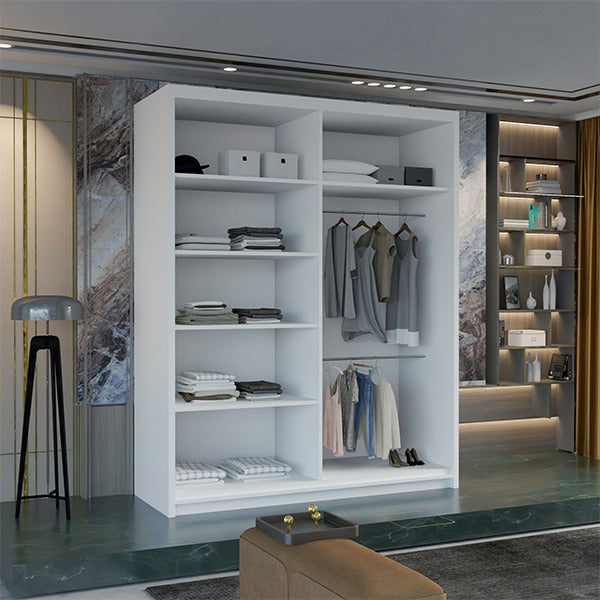 MARIKA WHITE WARDROBE 120cm/150cm/180cm/203cm