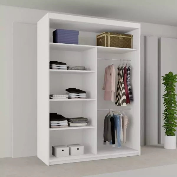 BATUMI WHITE SLIDING WARDROBE 120/150cm/180cm/203cm