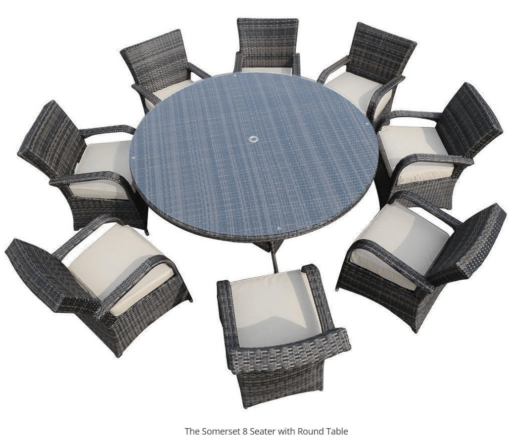 The Somerset 8 Seater With Round Table Brown/Grey