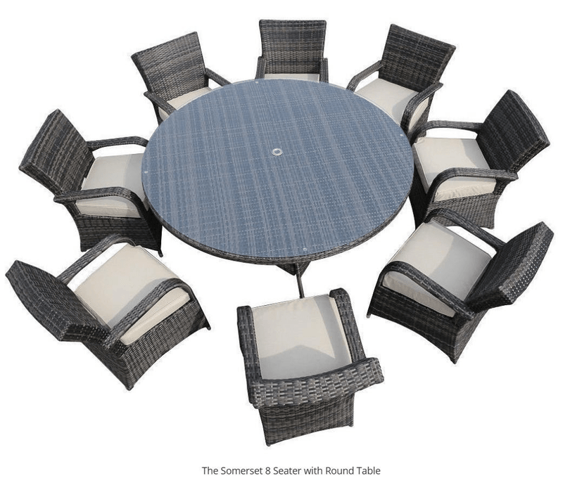The Somerset 8 Seater With Round Table Brown/Grey