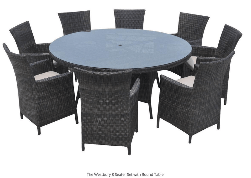 The Westbury 8 Seater Set With Round Table Brown