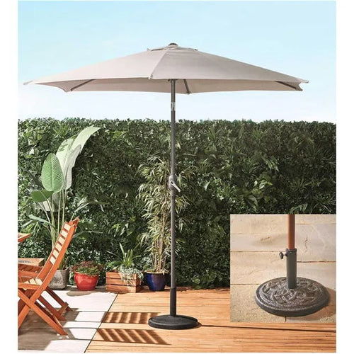 2.7M Garden Parasol with Crank and Base