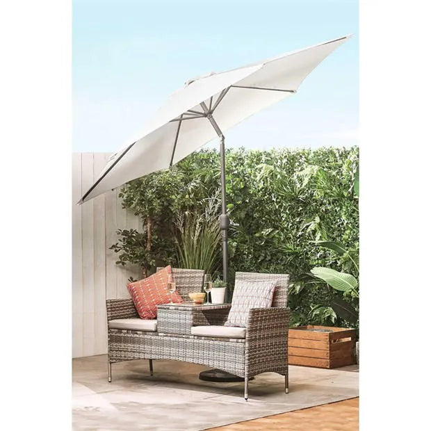 2.7M Garden Parasol with Crank and Base