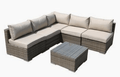 The Long Island 5 Seater Set With Open Corners Brown