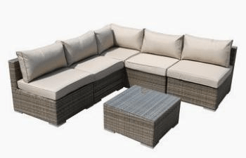The Long Island 5 Seater Set With Open Corners Brown