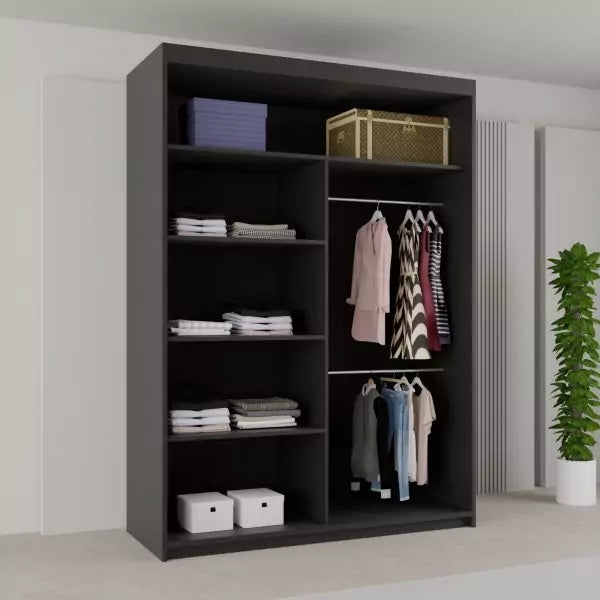 BATUMI BLACK SLIDING WARDROBE 120/150cm/180cm/203cm