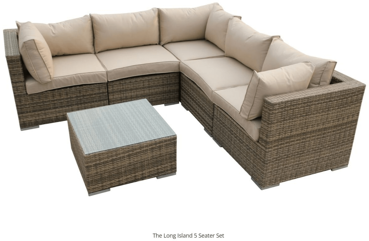 The Long Island 5 Seater Set Brown/Grey