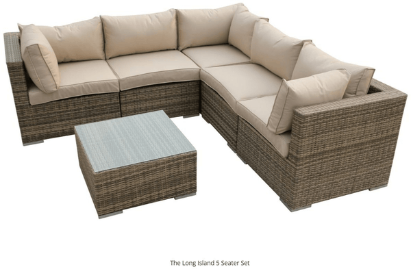 The Long Island 5 Seater Set Brown/Grey