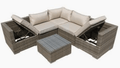 The Long Island 5 Seater Recliner Set Brown/Grey