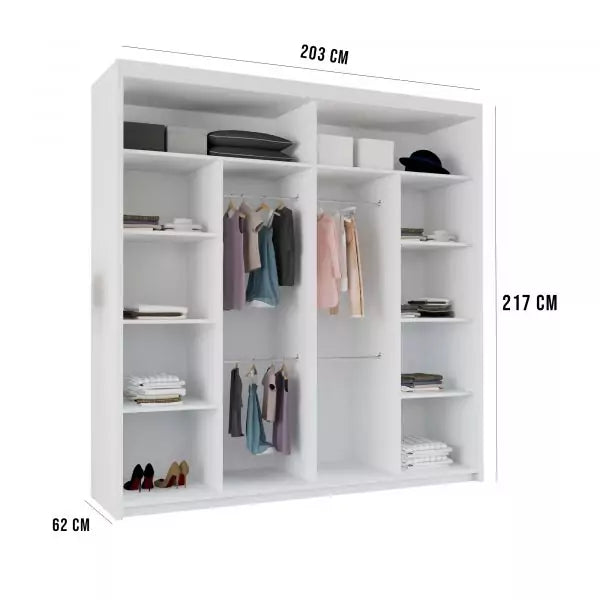 Estonia 2 Door Sliding Wardrobe White 150/203cm