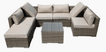 The Manhattan 7 Seater Recliner Set Brown