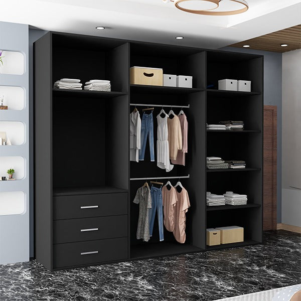 ETNA BLACK WARDROBE 250cm