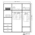LATVIA VOTAN 250CM SLIDING DOORS WARDROBE