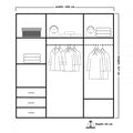 VIKAS BLACK HIGH GLOSS WARDROBE 120cm/150cm/200cm/250cm