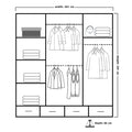 SYDNEY HIGH GLOSS BLACK/GOLD WARDROBE 203cm/253cm