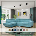 HOUSTON SKY BLUE CORNER SOFA BED