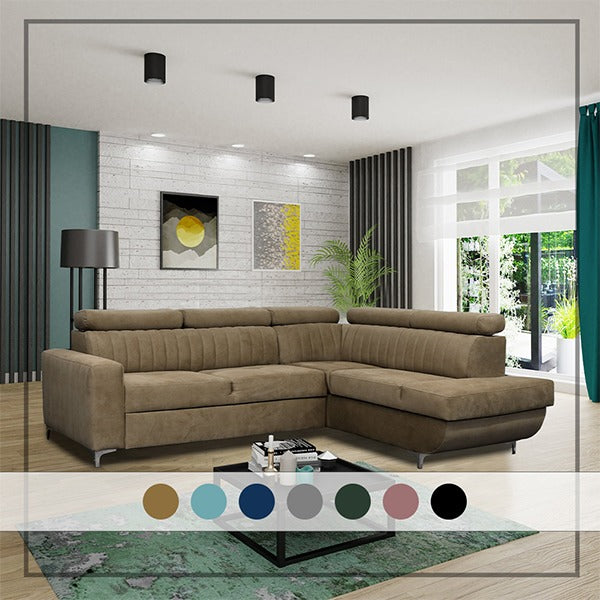 HOUSTON CAMEL CORNER SOFA BED