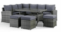 Cadiff Rattan Sofa Dining Set Grey