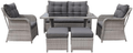 Luxury 6 Seater Sofa Dining Set Grey