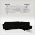 HOUSTON BLACK CORNER SOFA BED