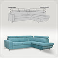 HOUSTON SKY BLUE CORNER SOFA BED