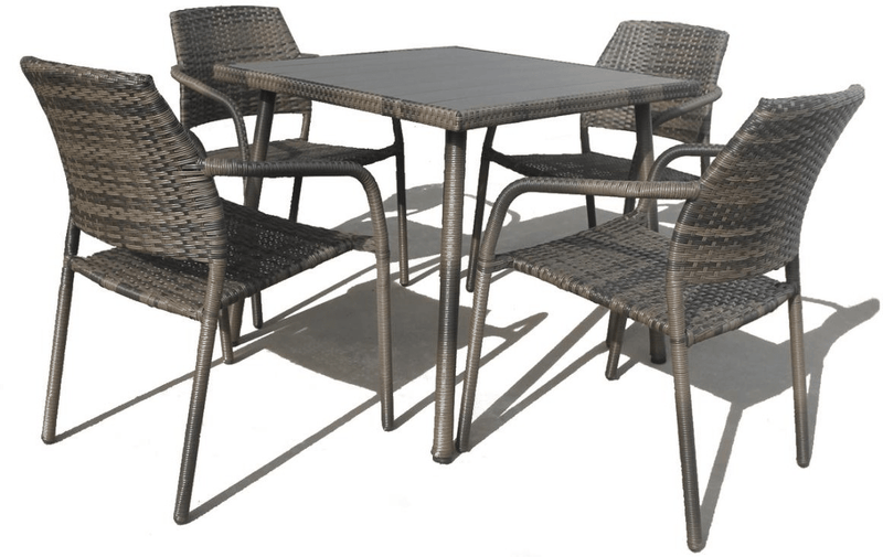 Rattan Dining Set 1.2m Rectangle Table with 4 chairs