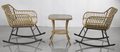3PCS Bistro Set 2 Rocking Chairs