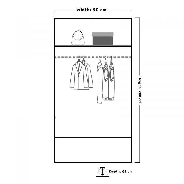 CHICAGO GREY WARDROBE 250cm