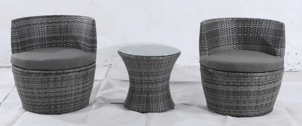 Grey 3 Piece Sofa Set