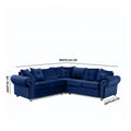 ASHWIN BLUE PLUSH VELVET CORNER SOFA