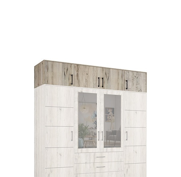 Barcelona 240cm White with TOP BOX Wardrobe