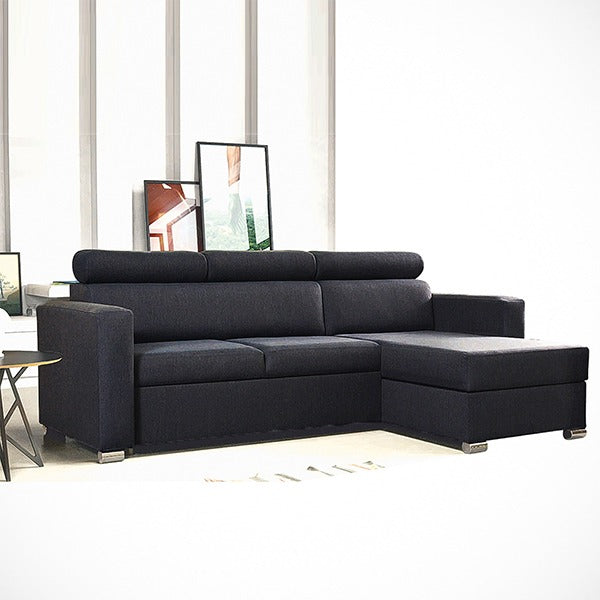 Hugo Black Corner Sofa Bed