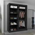 NICOLE BLACK WARDROBE 120cm/150cm/180cm/203cm