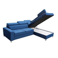 GLOSS CORNER SOFA BED BLUE