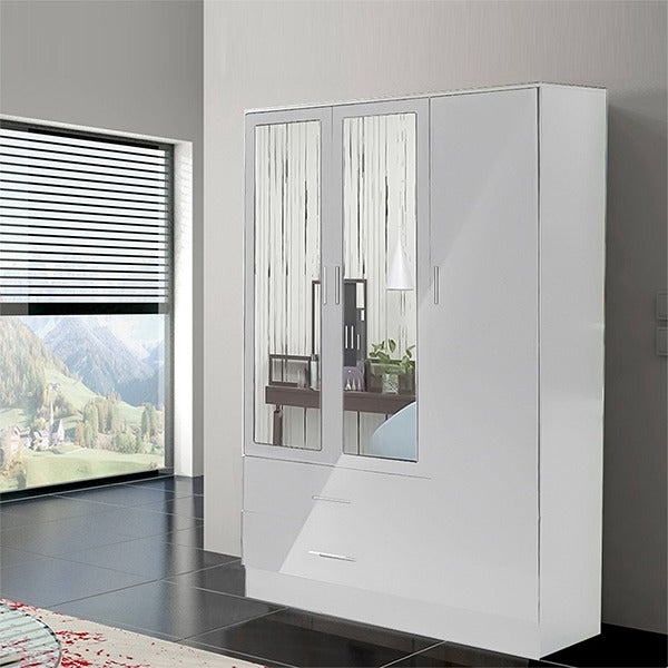 Bobby Grey 3 Door High Gloss Wardrobe