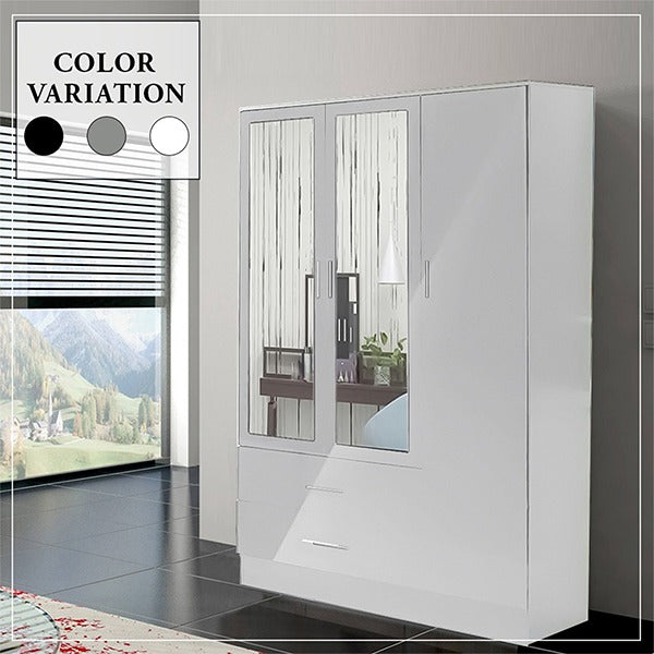 Bobby White 3 Door High Gloss Wardrobe