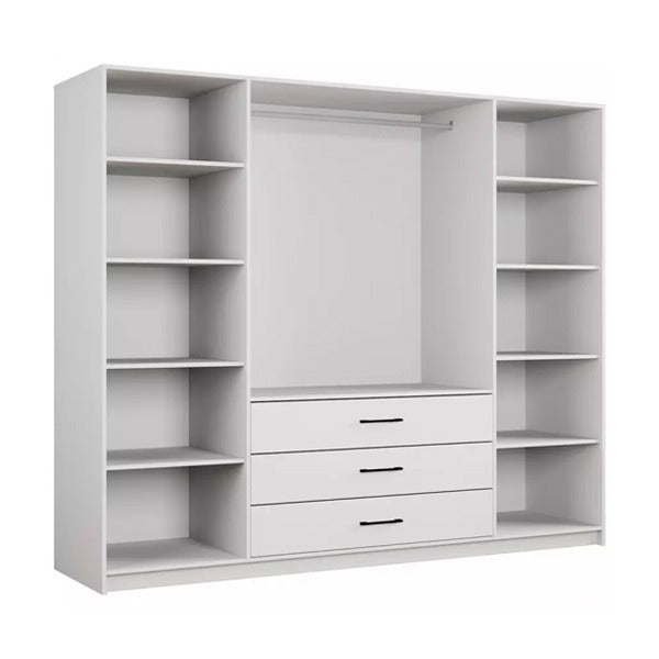 Barcelona 240cm White with TOP BOX Wardrobe