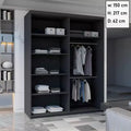 ANDORRA SLIDING WARDROBE BLACK 150cm/203cm