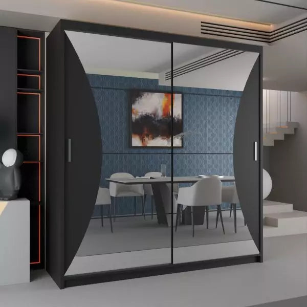 CALIFORNIA BLACK WARDROBE 150cm/203cm